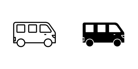 Van flat simple vector icons illustration set.