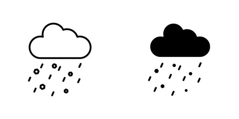 Cloud hail flat simple vector icons illustration set.