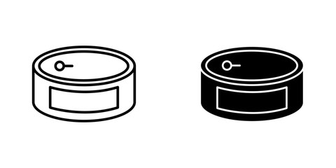 Canned food flat simple vector icons illustration set.