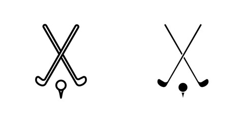 Fototapeta premium Golf club flat simple vector icons illustration set.