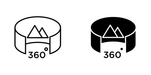 Tour virtual flat simple vector icons illustration set.