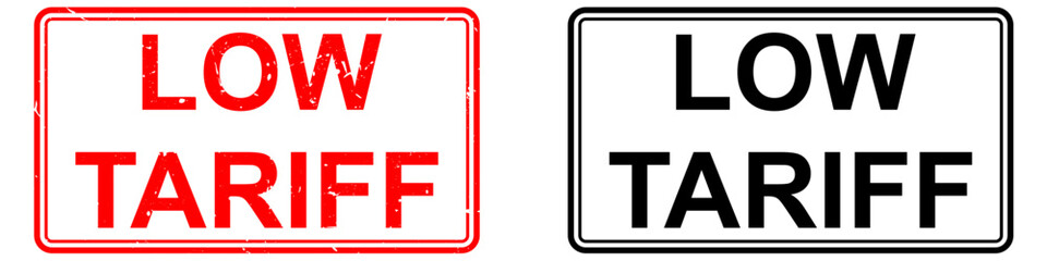 Low tariff stamp icon vector for reduced tax, minimal customs fee, and trade advantage. Ideal for international shipping, export import business, and global commerce logistics illustration.