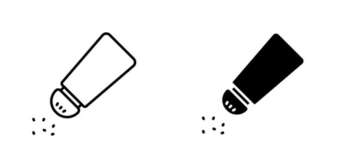 Salt shaker flat simple vector icons illustration set.