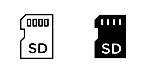 Sd card flat simple vector icons illustration set.