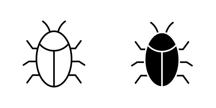 Bugs flat simple vector icons illustration set.
