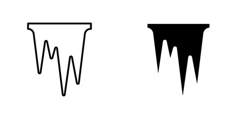 Icicles flat simple vector icons illustration set.