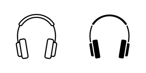 Ear muffs flat simple vector icons illustration set.