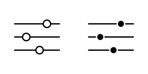 Filter Button flat simple vector icons illustration set.