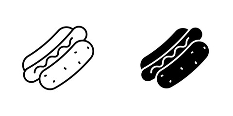 Hotdog flat simple vector icons illustration set.