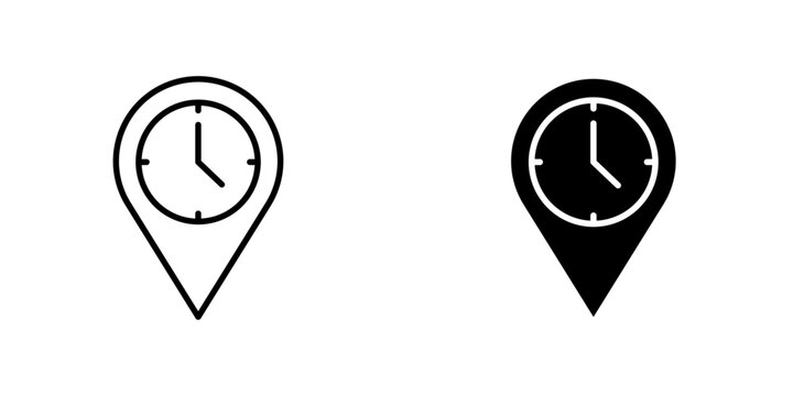 Real time location flat simple vector icons illustration set.