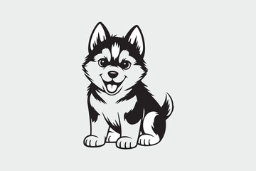 cute puppy illustration vector