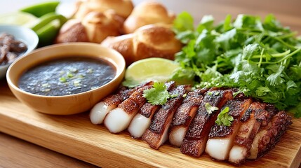 Delicious Chinese Fried Squid with Rolls   Dipping Sauce