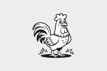 farm rooster illustration vector