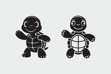 cute turtle illustration vector