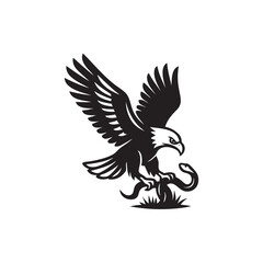 eagle catches snake