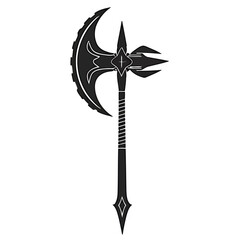 Fototapeta premium Fantasy Battle Axe Vector Set of Medieval Weapon Logo Design V9