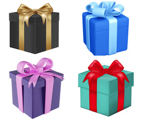 set of colorful gift boxes