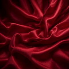 Obraz premium Elegant Wavy Texture of Red Silk Fabric for Backgrounds and Design