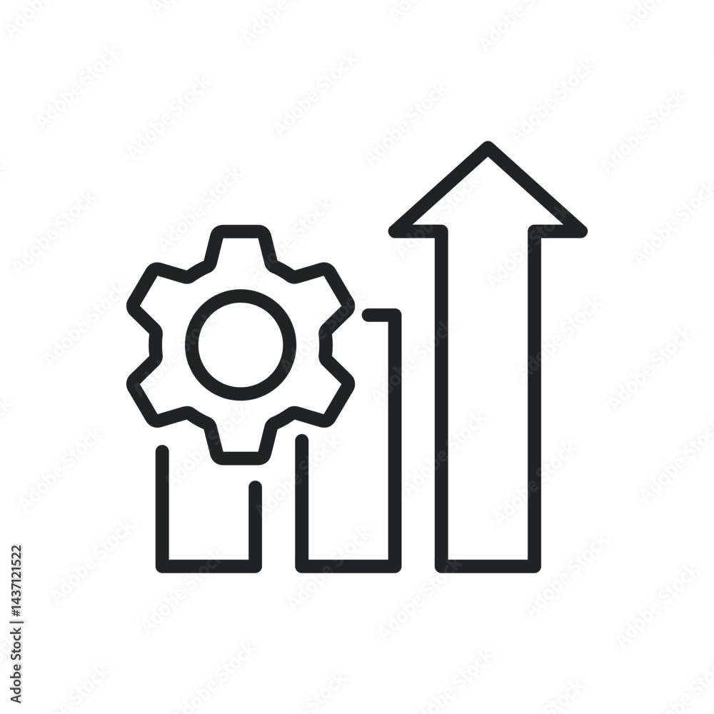 Poster increase thin line icons. editable stroke and perfect pixel on transparent background