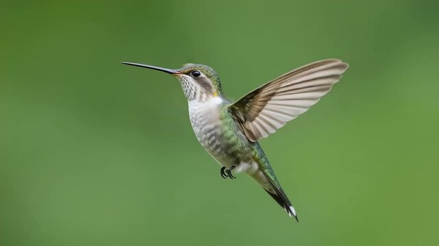 Hummingbird flight in natural setting, beautiful wildlife in motion, colorful bird