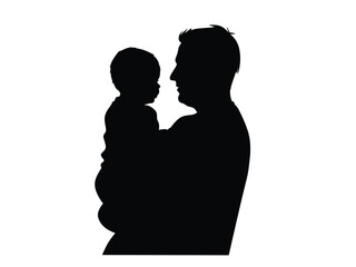 Silhouette father and son for celebrating father day background 