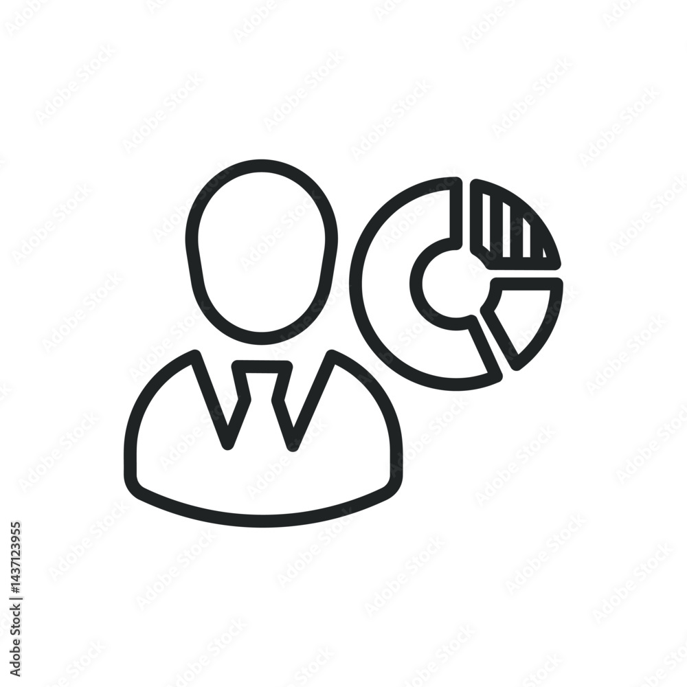 Wall mural statistic thin line icons. editable stroke and perfect pixel on transparent background