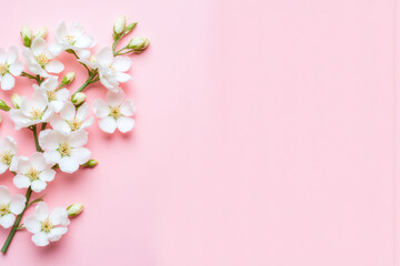 cherry blossoms on a pink background