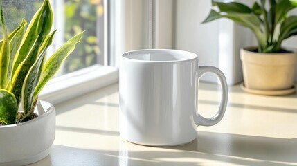White mug home office still life peaceful morning relaxation