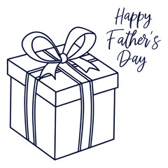 Father’s Day Gift Box—Line Art Illustration for June Event	