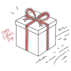 Father’s Day Gift Box—Line Art Illustration for June Event	