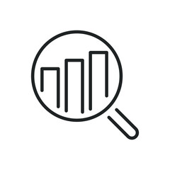 Statistic thin line icons. Editable stroke and Perfect pixel on transparent background