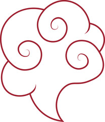 Oriental Cloud Ornament Isolated on White Background. Flat Vector Illustration.