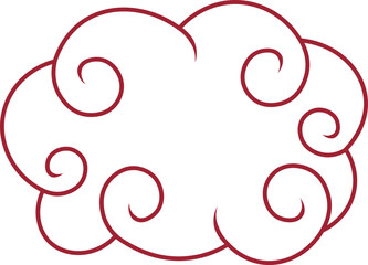 Oriental Cloud Ornament Isolated on White Background. Flat Vector Illustration.