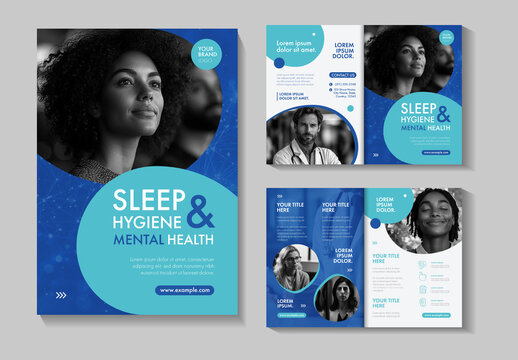 Blue Sleep Hygiene Awareness Brochure Layout