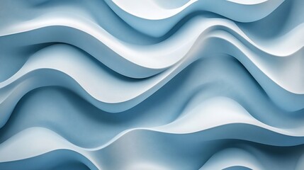 Fototapeta premium Flowing curves in pastel blue and white