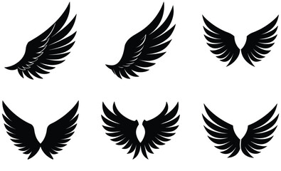 Wings Vector Silhouette Collection: Flight, Freedom Icons

