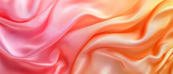 Obraz premium Flowing fabric Pink to orange gradient