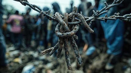 Struggles of citizens in a manipulated global economy urban landscape documentary stark reality close-up resilience