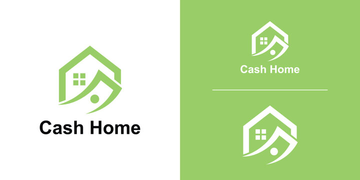 logo design combination home and money,cash,logo design elegant simple.