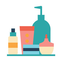  flat vector illustration of daily skincare product 