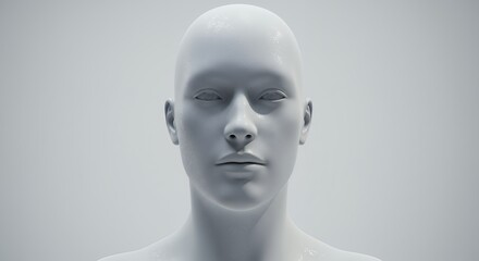 Abstract Human Figure Head and Shoulders Against a Clean Background