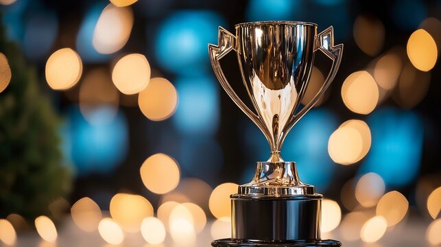 A corporate awards ceremony celebrating outstanding achievements in modern digital art style