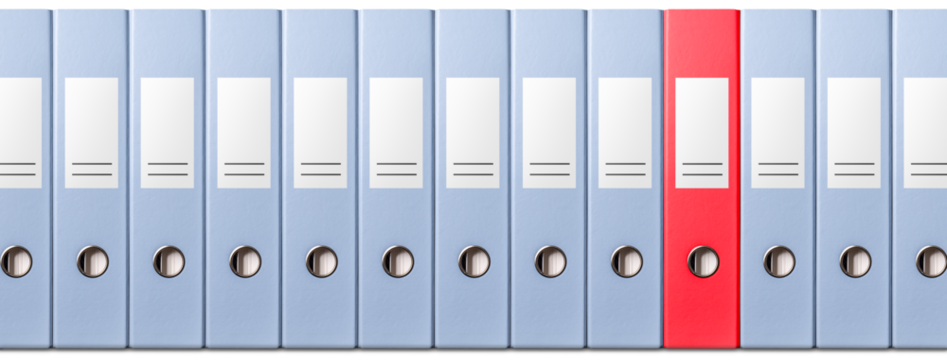 並んだ書類のバインダー