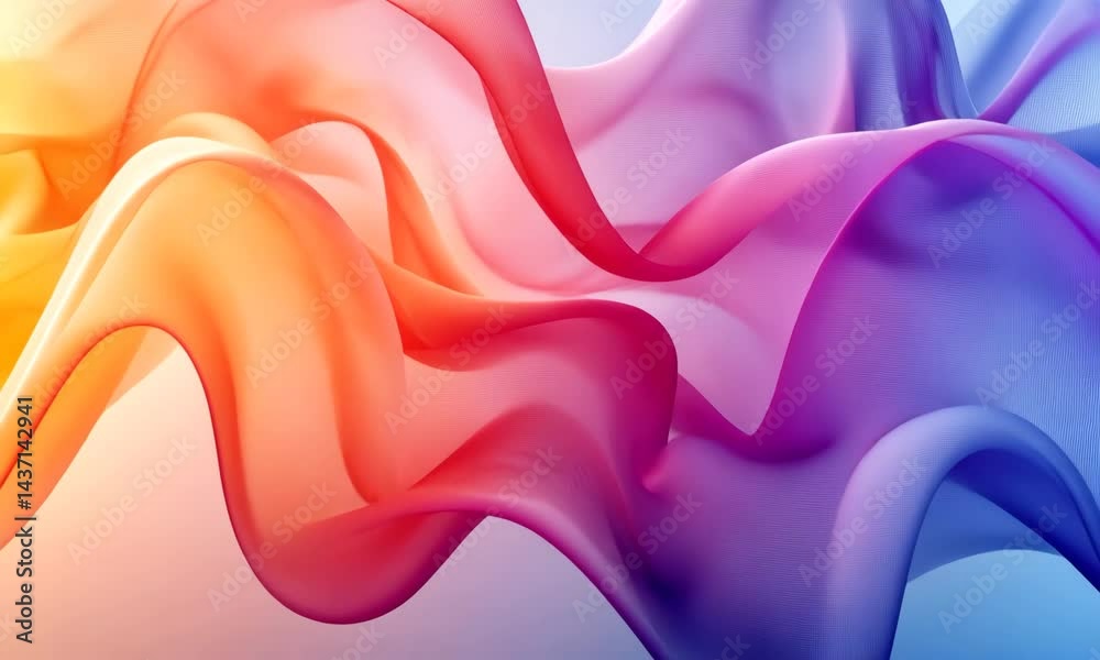 Fototapete abstract multicolored flowing forms with light transitions and dynamic curves create depth and mesme