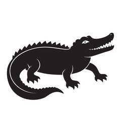 Fototapeta premium Alligator animal silhouette vector