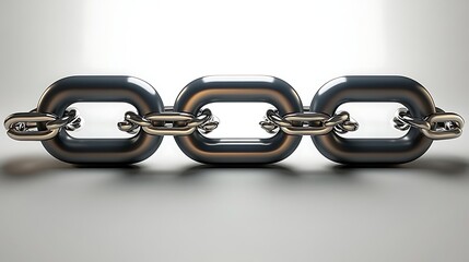 Obraz premium Metallic chain links connected business concept