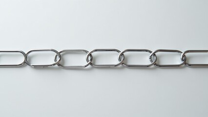 Chain of paperclips symbolizing unity, Conceptual teamwork and connection idea, Office symbolism for National Paperclip Day, Strength in linked simplicity