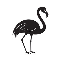 Flamingo side view silhouette vector