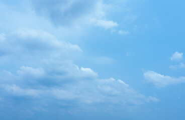 Serene Blue Sky with Soft Cumulus Clouds Heavenly Atmosphere Natural Background