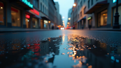 Oil Slick Reflections on Wet Asphalt